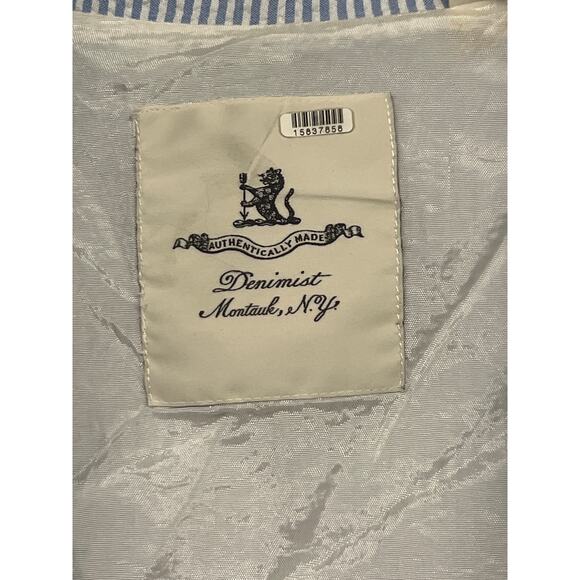 RTR Denimist Montauk NY SzXS Deconstructed Blue White Pinstripe Oversized Blazer - Picture 4 of 8